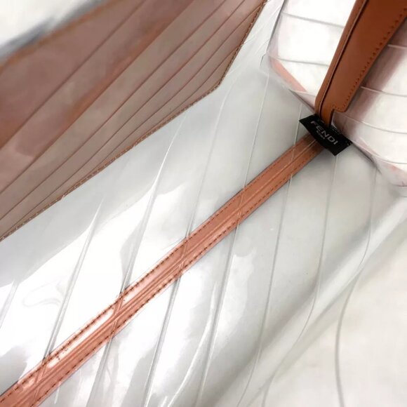 FENDI Customization Small Peekaboo Defender Tote Bag Hand Bag Orange - Picture 5 of 10